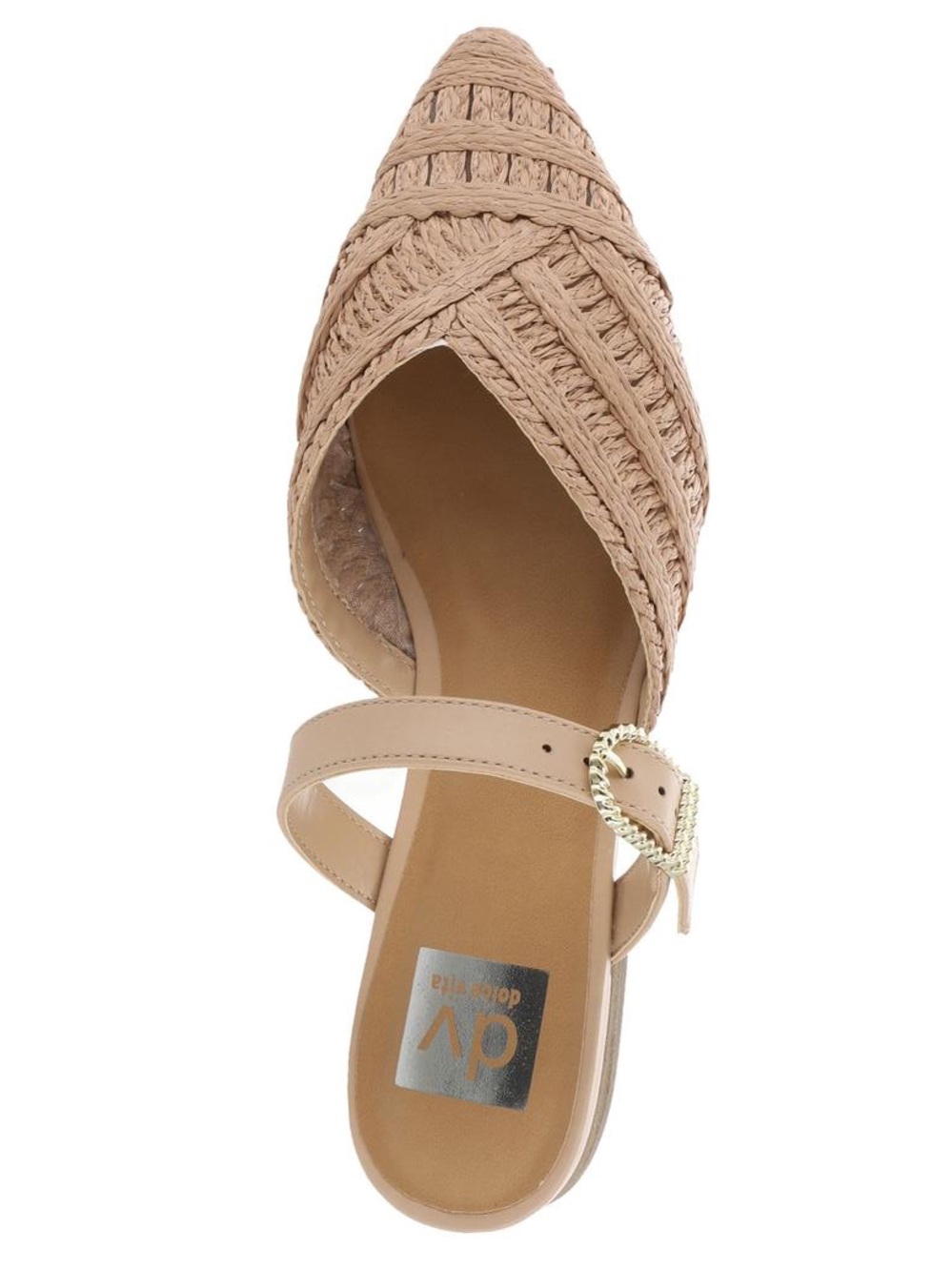 DV by Dolce Vita Women's Domain Raffia Woven Flat Pointed Toe Mules 9.5